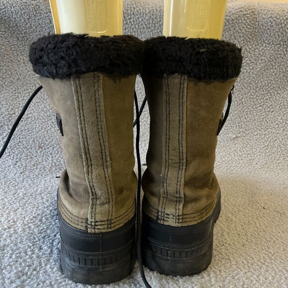 Sorel Kaufman Canada Wool Lined Boots Mens 9 Green Khaki Steel Shank Winter USA - Picture 6 of 11